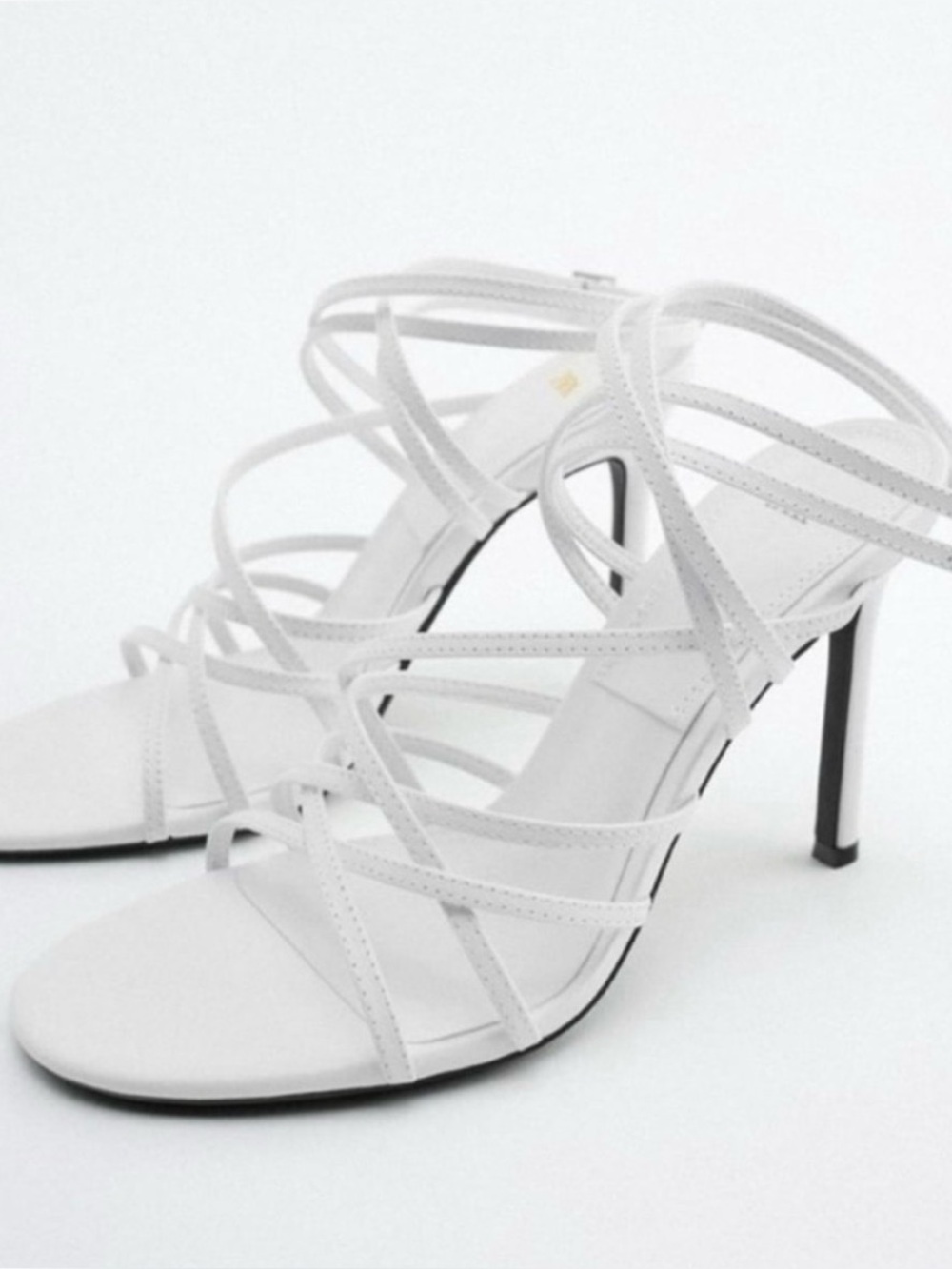 Zara White Leather Sandals